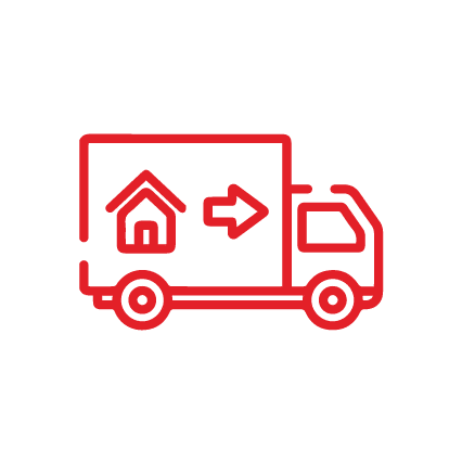 picto rouge d'un camion de déménagement