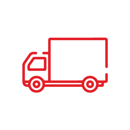 picto rouge d'un camion de location